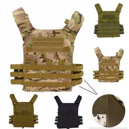 Vestes de chasse 600D Camouflage gilet tactique Molle plaque transporteur Magazine Paintball CS protection extérieure légère Whole1319C