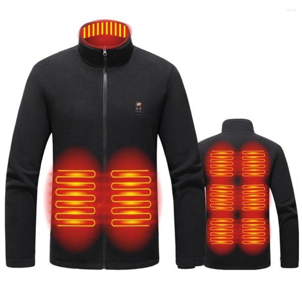 Chaquetas de caza 9 Área calentada Abrigo de calefacción inteligente Chaqueta con carga USB Suéter impermeable 3 Temperatura de engranaje para senderismo Esquí