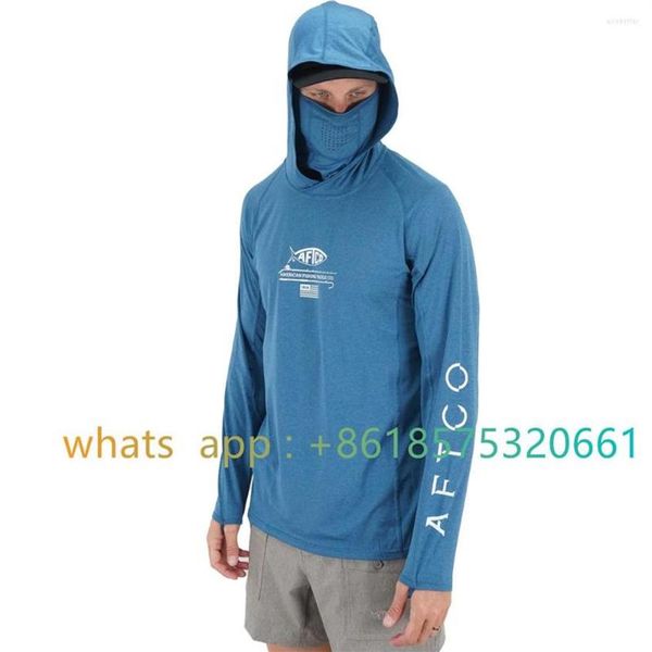 Vestes de chasse Aftco pêche à capuche chemise pour hommes et femmes à manches longues randonnée avec masque Uv cou guêtre Top3337
