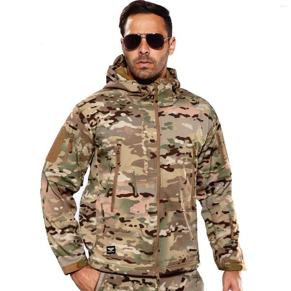 Chaquetas de caza ANTARCTICA Softshell Chaqueta de lana Hombres Táctico Sudadera con capucha Equipo Militar Invierno Esquí Cálido Camuflaje Multicam Cortavientos 3XL