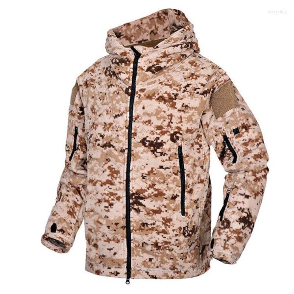 Chaquetas de caza Otoño Invierno camuflaje chaqueta polar táctica Polar cálido ejército militar hombres Multicam deportes al aire libre abrigo con capucha