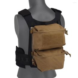 Jagdjacken Rückwand Taktische Doppeltasche Reißverschlusstasche FCPC V5 Plate Carrier MOLLE Tragbare Chest Rig Weste Zubehör