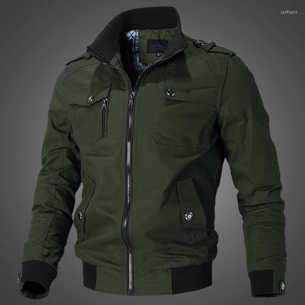 Chaquetas de caza Bomber Jacket Men Fashion Casual Windbreaker Coat Primavera y otoño Outwear Stand Slim Military