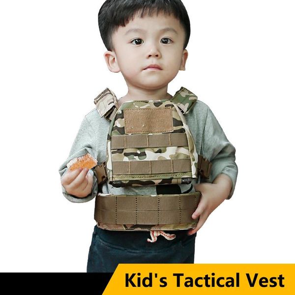 Vestes de chasse enfants costume de Camouflage tactique Forces spéciales uniforme de Combat enfants gilet d'entraînement militaire en plein air 1000D transporteur