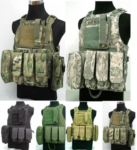 Vestes de chasse Vestes de combat Gilet 5 Couleur pour Choioes US Marine Assault Plate Carrier Viette Digital Acu Camo Tactical Vest4662344