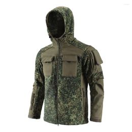 Vestes de chasse Esdy Veste en polaire Veste à capuche Hiver Winter Travail chaud Outdoorcamouflage Maisons tactiques pour hommes Randonnée au vent