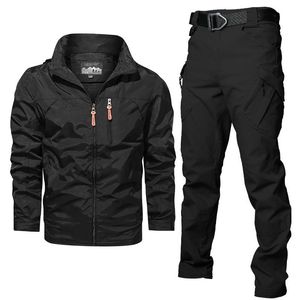 Hunting Jackets Fishing Suit Men Clothes Trousers Jacket Hooded Breathable Pants Waterproof Sports Wear OutdoorHunting