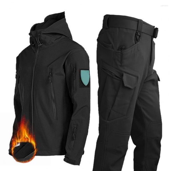 Chaquetas de caza con forro polar para hombre, chándales, pantalones de carga tácticos militares de invierno, chaqueta impermeable para senderismo, deportes térmicos, traje a prueba de viento