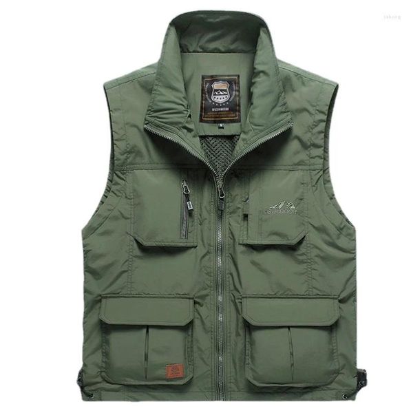 Vestes de chasse GL été maille mince multi-poches gilet hommes taille 7XL mâle décontracté sans manches veste poches zippées Reporter pographie taille