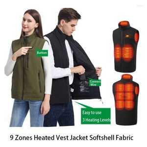 Vestes de chasse Gilet chauffant électrique intelligent pour hommes, col montant d'hiver, USB, chaud constant, sans manches, Softshell Colete Tatico
