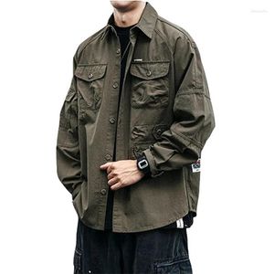 Vestes de chasse chemise outils rétro japonais coton masculin à manches longues veste mince veste extérieure de randonnée