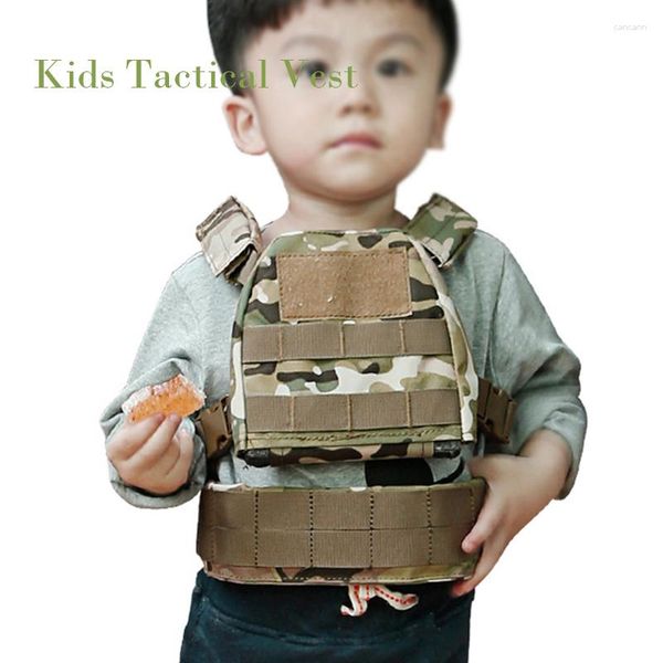 Chaquetas de caza, chaleco táctico para niños, chaleco militar Molle para deportes al aire libre, chalecos ajustables para el pecho, ropa para niños, equipo de protección