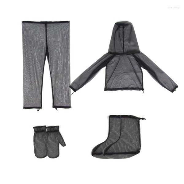 Chaquetas de caza Lixada Ligero Summer Bug Wear Mosquito Traje Chaqueta Mitones Pantalones Calcetines Con malla ultrafina Senderismo Camping Bee Feeding