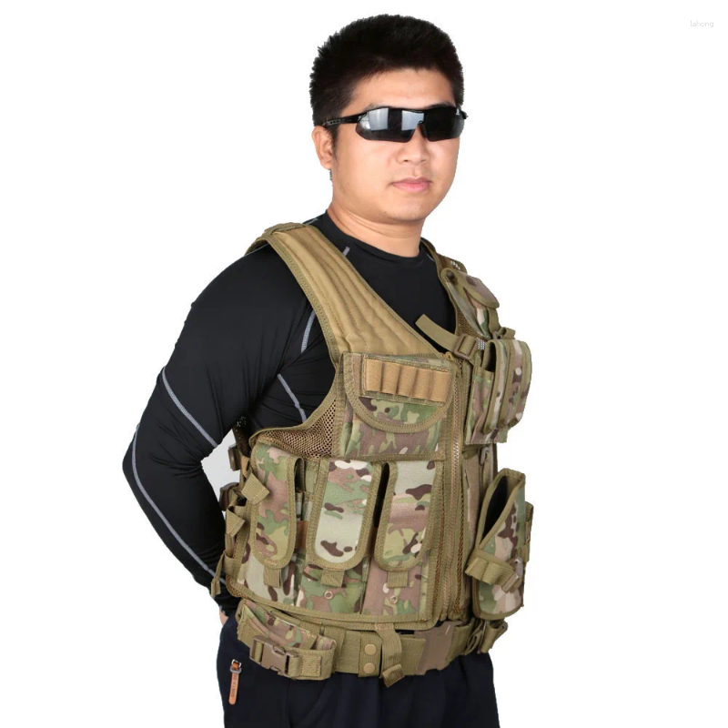 Hunting Jackets Lixada Outdoor Military Tactical Vest Camouflage Army Polyester War Game For Camping Hiking