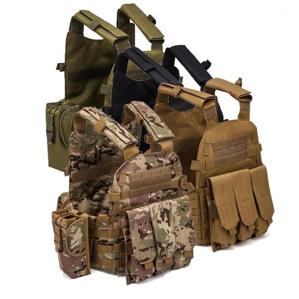 Chaquetas de caza para hombres 6094 Multicam Camo chaleco táctico Molle cuerpo Modular munición Paintball ropa de combate accesorios1