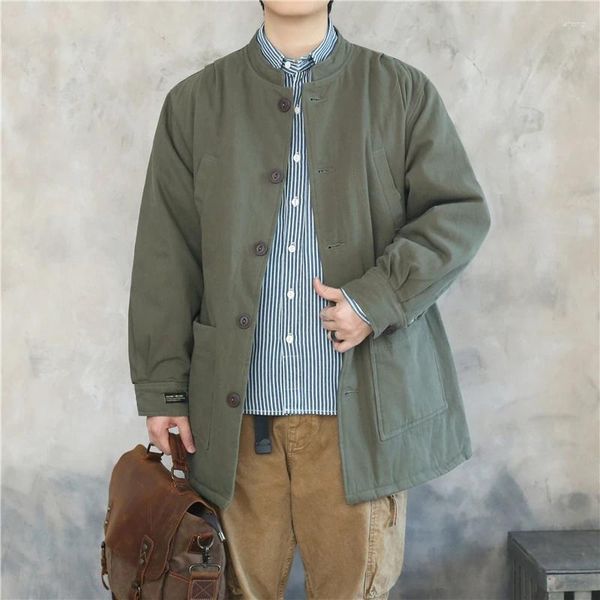 Chaquetas de caza para hombre, estilo Retro, verde militar, M65 M43, chaqueta acolchada gruesa de longitud media, abrigo tipo duro de campo, cortavientos