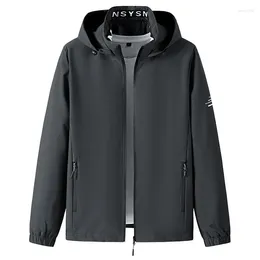 Hunting Jackets Veste de Camping pour Hommes Printemps et Automne Casquette détachable Coupe-Vent extérieur Veste à Capuche décontractée en Peluche épaissie randonnée