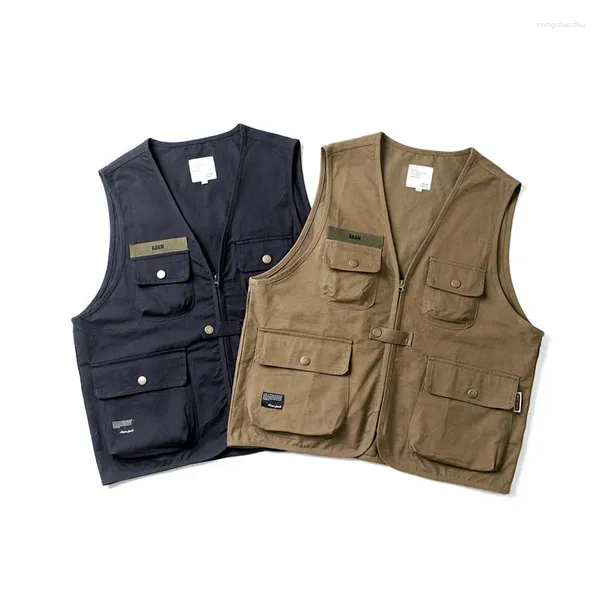 Vestes de chasse Système continu pour hommes Vêtements de travail Gilet Homme Extérieur Voyage Randonnée Sport Tactique Militaire Pographie Lâche Manteau sans manches