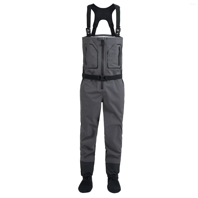 Hunting Jackets Men's Fishing Chest High Quality Waders Waterproof Breathable One-piece Pants With Neoprene Socks For Enjoy WM2