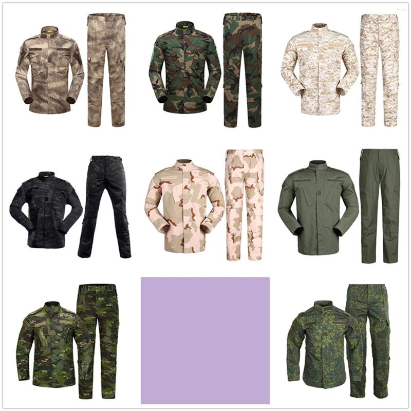 Vestes de chasse Chemise et pantalon de camouflage à manches longues pour hommes Vêtements de randonnée en plein air Uniforme d'entraînement Costume tactique résistant à l'usure