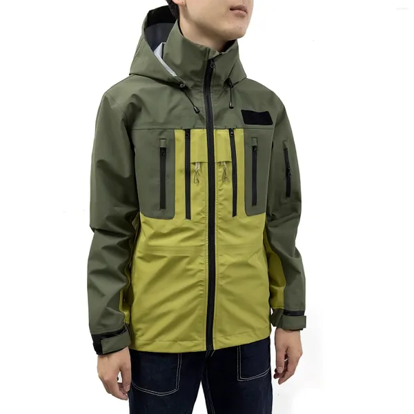 Vestes de chasse veste imperméable pour hommes avec capuche pêche à la mouche respirant et coupe-vent randonnée manteau de Sport en plein air