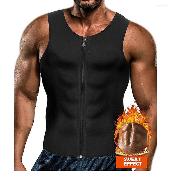 Vestes de chasse hommes gilet entraîneur de taille pour perte de poids pour perte de poids corporet shaper zipper sauna débardeur