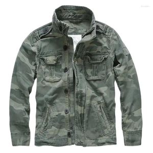 Vestes de chasse Veste en jean militaire hommes rétro camouflage multi-poches hommes Cowboy mode Cargo Jeans manteaux Jaqueta Masculina taille S-2XL