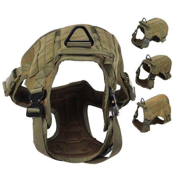 Vestes de chasse gilet militaire pour chien vert armée avec poignée pour animaux de compagnie de taille moyenne et grande