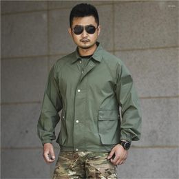Vestes de chasse ventilateur militaire veste de Combat tactique hommes mince imperméable élastique et ample extérieur multi-poches manteau coupe-vent