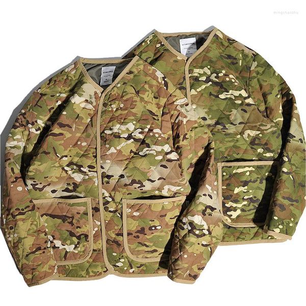 Vestes de chasse Style militaire Camouflage M65 gilet chaud veste en coton rétro sans col Clip manteau de travail en plein air