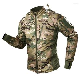 Vestes de chasse Veste tactique militaire Coupe-vent Camouflage Manteau polaire à capuche Multicam Armée Imperméable Soft Shell Hoodies Vêtements