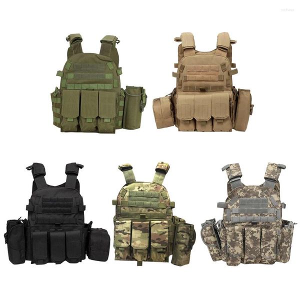 Vestes de chasse Nylon Chest Rig Molle Vest Multi-Fonctionnel Camouflage Body Armor Carrier Hommes Femmes Équipement de combat pour le cyclisme en plein air