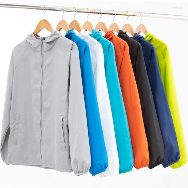 Chaquetas de caza Senderismo al aire libre Camping Chaqueta impermeable Hombres Mujeres Unisex Protección solar reflectante Ropa de secado rápido Rompevientos Abrigo delgado