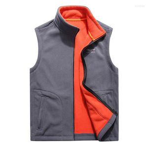 Vestes de chasse grande taille S-5XL Gilet polaire classique hommes d'âge moyen et plus âgés velours épaissir Gilet chaud sans manches Gilet Homme