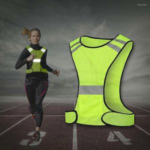 Chaquetas de caza chaleco reflectante de alta visibilidad malla fluorescente de seguridad transpirable adecuada para correr de noche deportes de ciclismo Fash V3n4