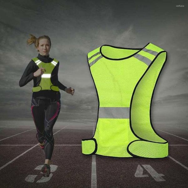 Vestes de chasse gilet réfléchissant haute visibilité respirant sécurité maille fluorescente adapté à la course de nuit cyclisme sport Fash E8P8