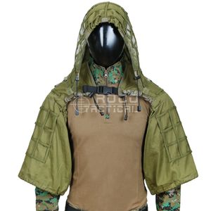 Hunting Jackets ROCOTACTICAL Military Sniper Ghillie Suit Foundation Lightweight Ghillie Hood Camouflage Military Sniper Airsoft Ghillie Jacket 230825