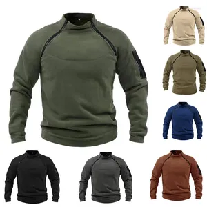 Jachtjassen verkopen herfst en winter outdoor fleece heren hoodies dikker dubbelzijdig pluche trui opstaande kraag jas