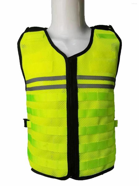 Vestes de chasse SOETAC Protection de sécurité gilet à glissière bandes réfléchissantes gilet de sécurité taille réglable travail respirant Net tissu haut