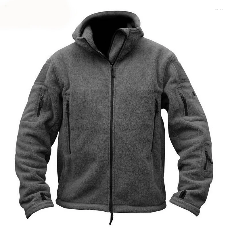 Chaquetas de caza Primavera Hombres Chaqueta táctica térmica Hombre Exterior TAD Deporte Abrigo de concha suave Sólido Manga larga Camping Lana Cremallera negra