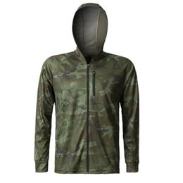 Chaquetas de caza Estilo Hombres Ropa de pesca Camisas de protección solar de secado rápido Jersey ligero de manga larga Sudaderas con cremallera