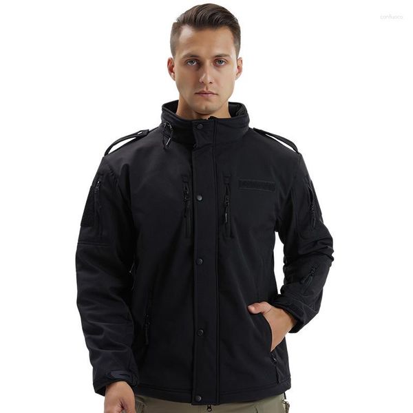 Chaquetas de caza tácticas para hombre, chaqueta militar con capucha impermeable y cálida para otoño e invierno, abrigos militares a prueba de viento para exteriores