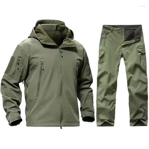 Jachtjassen Tactische Softshell Camouflage Jas Set Heren Leger Windjack Waterdichte Kleding Camo Militaire Broek TAD Gear