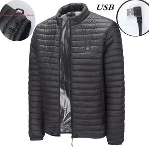 Cabastas de caza USB Carga de calefacción Down Cotton Chaqueta Invierno Hombres calientes Calientes Calientes Sports Al aire libre Pitando Termal a prueba de viento