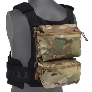 Vestes de chasse V5 PC, gilet tactique, sac à panneau arrière, fermeture éclair YKK, Double stockage, porte-plaque de Combat militaire