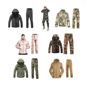 Jachtjassen Winter heren TAD Soft Shell Fleece thermische jas en broek Camouflage Uniform BDU Militaire leger tactische trainingsset