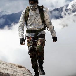 Vestes de chasse Manteau polaire tactique d'hiver Camo Chaleur extérieure Coupe-vent Col debout Cardigan de ski Militaire Mimi Veste en peluche Top