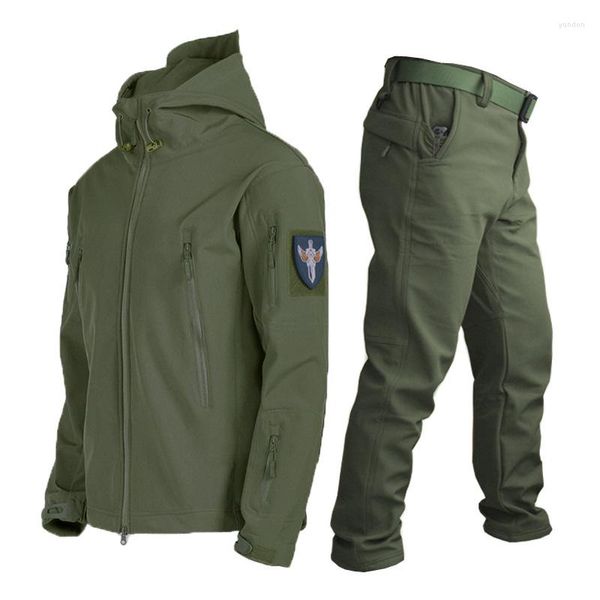 Chaquetas de caza uniforme táctico de invierno conjunto de chaqueta cálida militar Softshell abrigo polar impermeable Camping senderismo chándales ropa traje