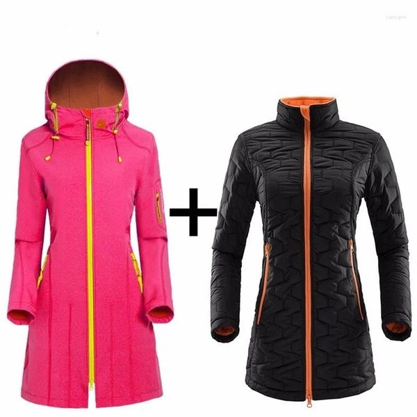 Chaquetas de caza Mujer Primavera Invierno Aire libre Senderismo Escalada Camping Librar ropa Atrapar el sudor SoftShell Cortavientos Chaqueta impermeable