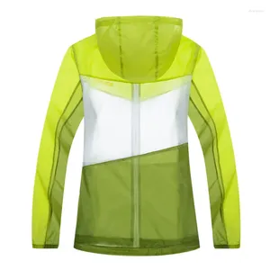 Vestes de chasse femmes veste en plein air course Camping randonnée vélo Sport ultraléger imperméable couleur épissage lumière UV pluie preuve manteau